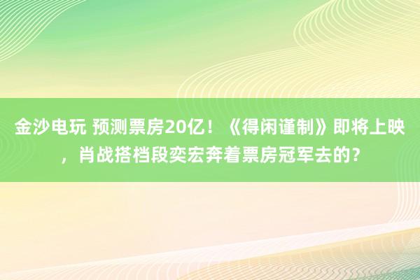金沙電玩 預(yù)測票房20億！《得閑謹(jǐn)制》即將上映，肖戰(zhàn)搭檔段奕宏奔著票房冠軍去的？