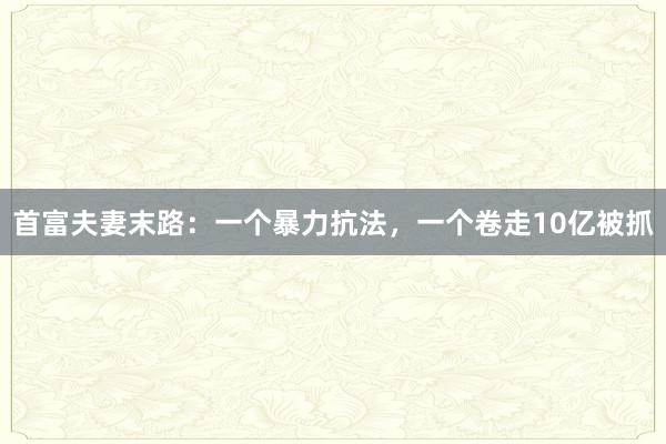 首富夫妻末路：一個(gè)暴力抗法，一個(gè)卷走10億被抓