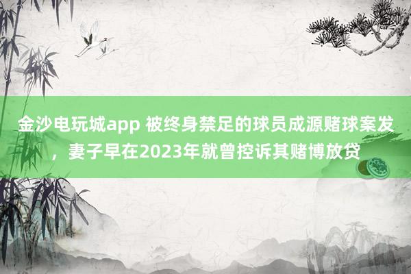 金沙電玩城app 被終身禁足的球員成源賭球案發(fā)，妻子早在2023年就曾控訴其賭博放貸