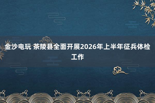 金沙電玩 茶陵縣全面開展2026年上半年征兵體檢工作
