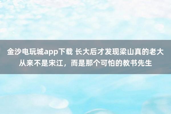 金沙電玩城app下載 長大后才發現梁山真的老大從來不是宋江，而是那個可怕的教書先生