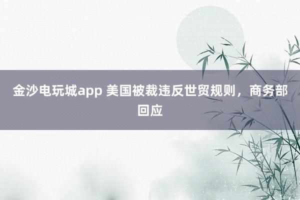 金沙電玩城app 美國被裁違反世貿(mào)規(guī)則，商務部回應