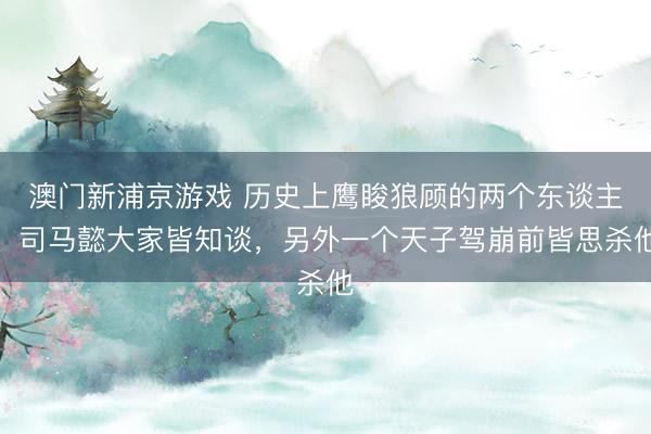 澳門新浦京游戲 歷史上鷹脧狼顧的兩個東談主，司馬懿大家皆知談，另外一個天子駕崩前皆思殺他