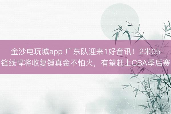 金沙電玩城app 廣東隊(duì)迎來1好音訊！2米05鋒線悍將收復(fù)錘真金不怕火，有望趕上CBA季后賽